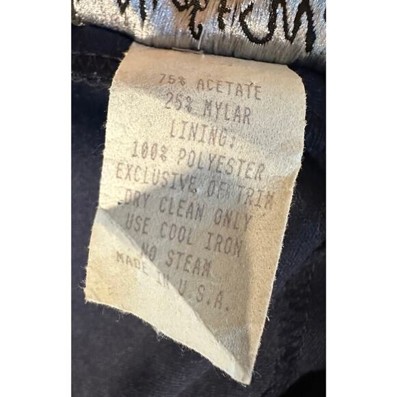 Vintage Night Way Size 10 Dress 90s Y2k Navy Floral Daisy Shimmering Gown Formal - Picture 11 of 12